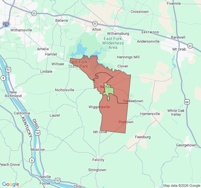 Map of septic coverage in Bethel, OH