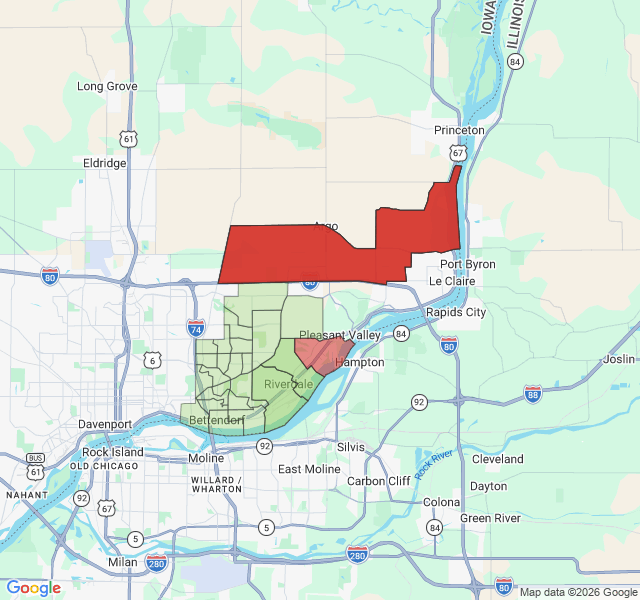 Map of septic coverage in Bettendorf, IA