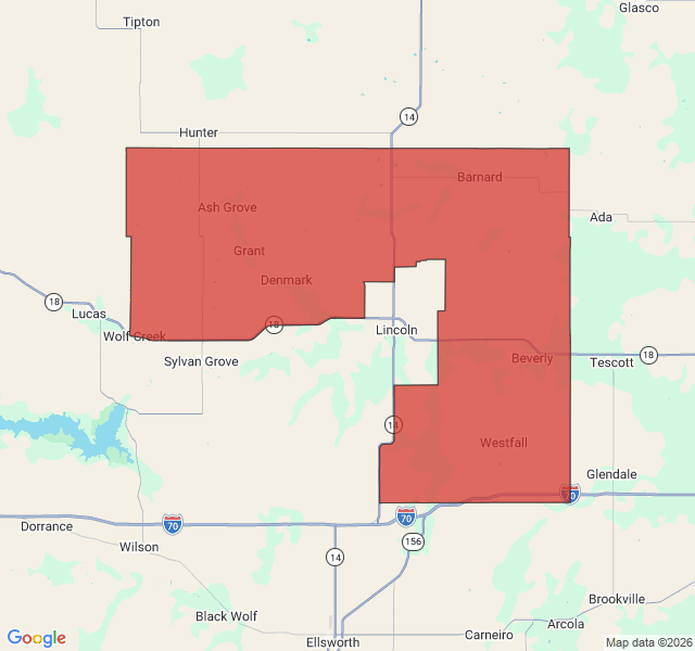 Map of septic coverage in Beverly, KS