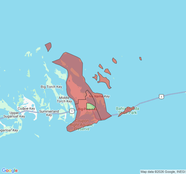 Map of septic coverage in Big Pine Key, FL