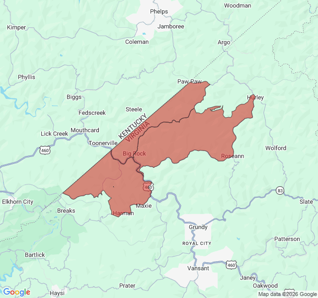 Map of septic coverage in Big Rock, VA