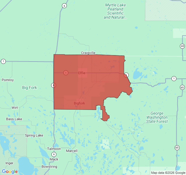 Map of septic coverage in Bigfork, MN