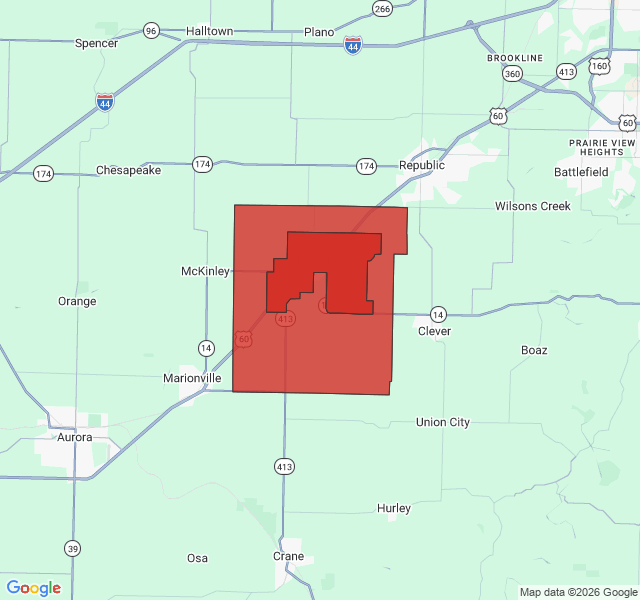 Map of septic coverage in Billings, MO