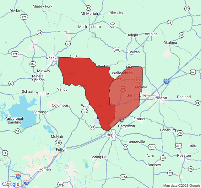 Map of septic coverage in Blevins, AR