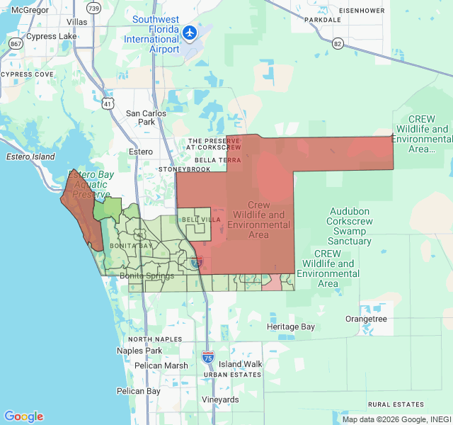 Map of septic coverage in Bonita Springs, FL