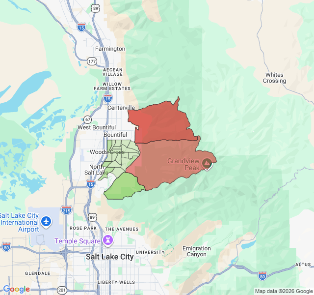 Map of septic coverage in Bountiful, UT