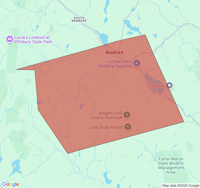 Map of septic coverage in Bradford, NH