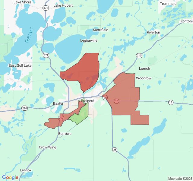 Map of septic coverage in Brainerd, MN