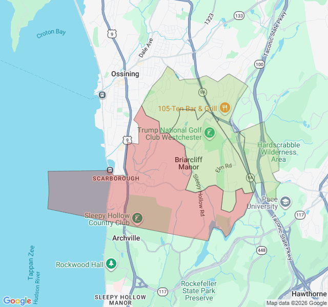 Map of septic coverage in Briarcliff Manor, NY