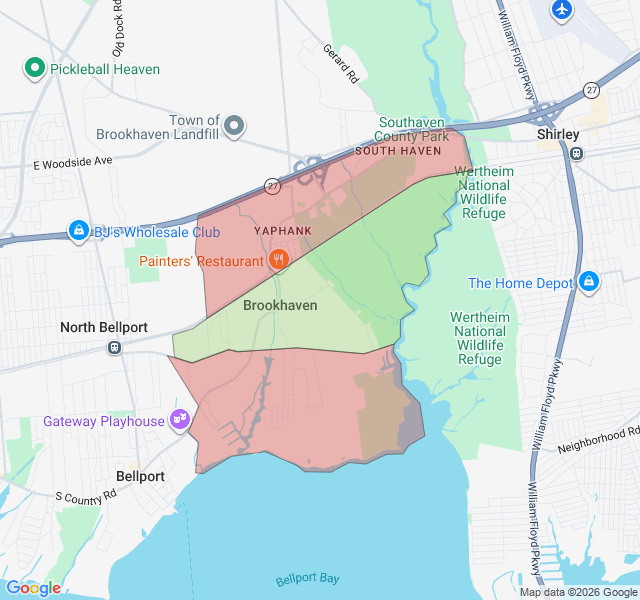 Map of septic coverage in Brookhaven, NY