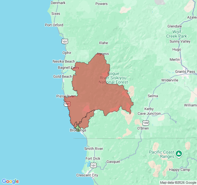 Map of septic coverage in Brookings, OR