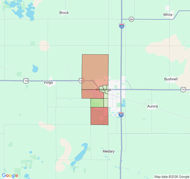 Map of septic coverage in Brookings, SD