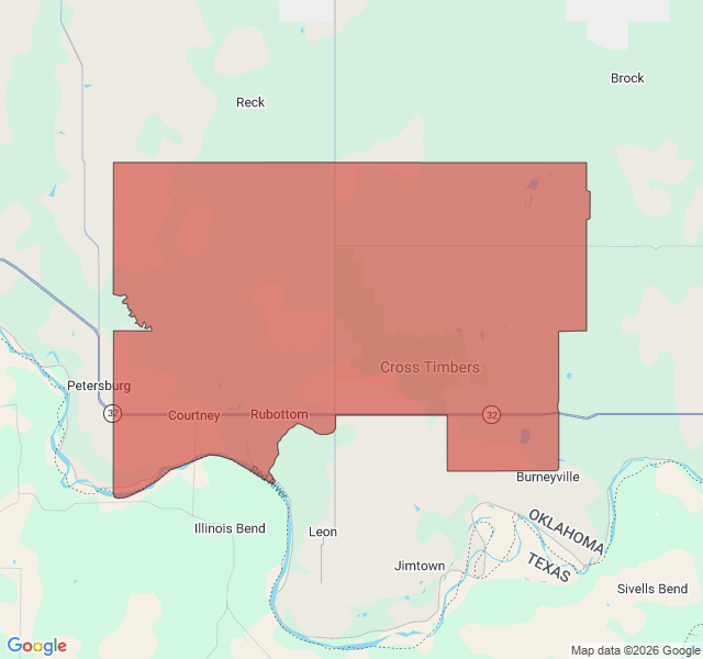 Map of septic coverage in Burneyville, OK