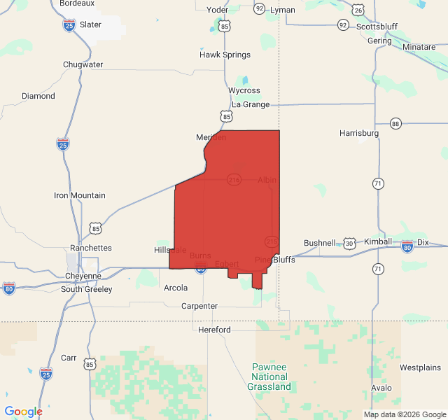 Map of septic coverage in Burns, WY