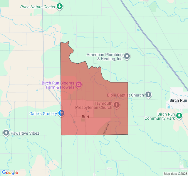 Map of septic coverage in Burt, MI