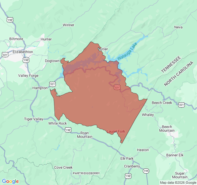 Map of septic coverage in Butler, TN