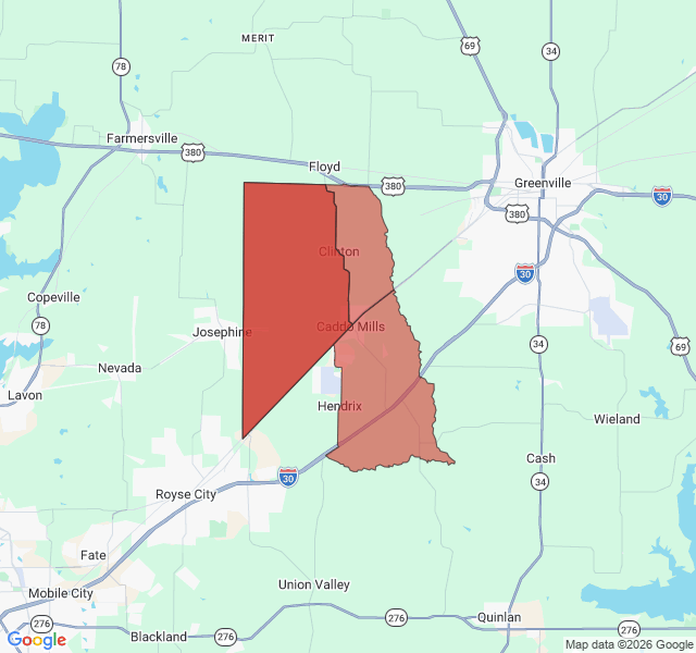 Map of septic coverage in Caddo Mills, TX