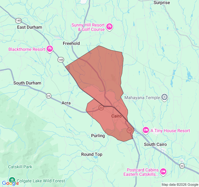 Map of septic coverage in Cairo, NY