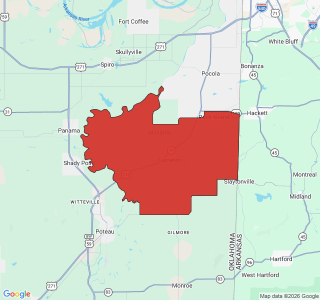 Map of septic coverage in Cameron, OK