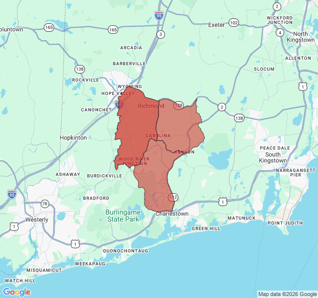 Map of septic coverage in Carolina, RI