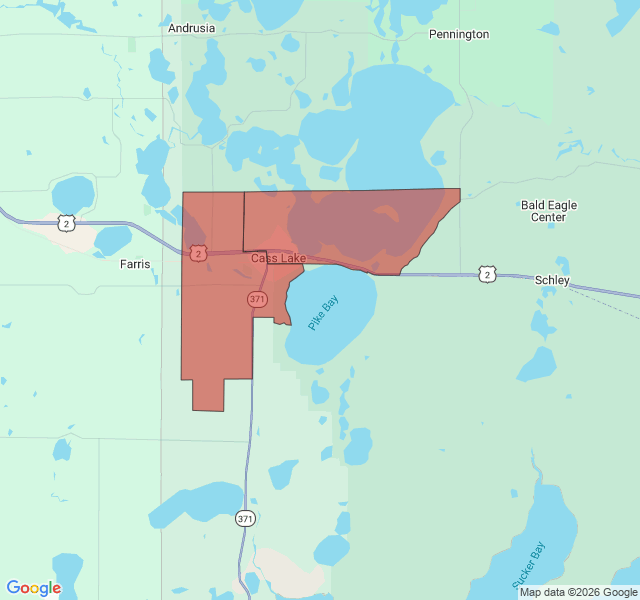 Map of septic coverage in Cass Lake, MN