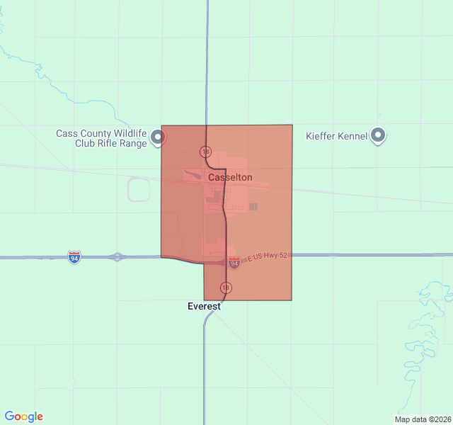 Map of septic coverage in Casselton, ND