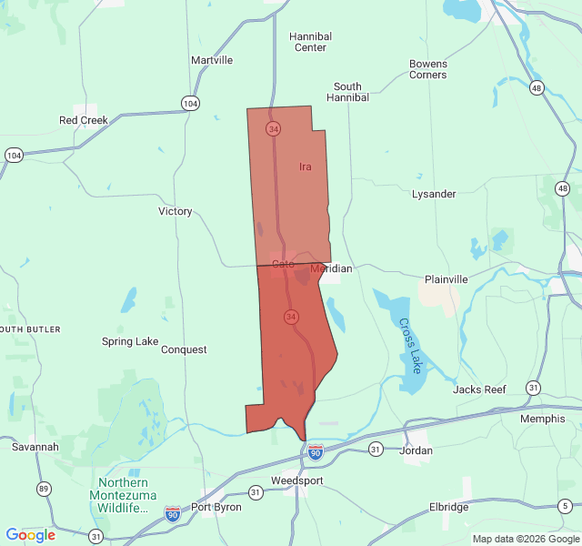 Map of septic coverage in Cato, NY
