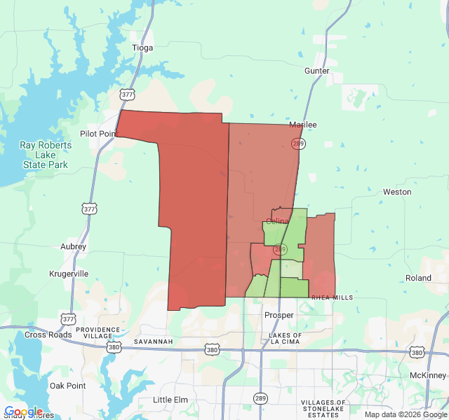 Map of septic coverage in Celina, TX