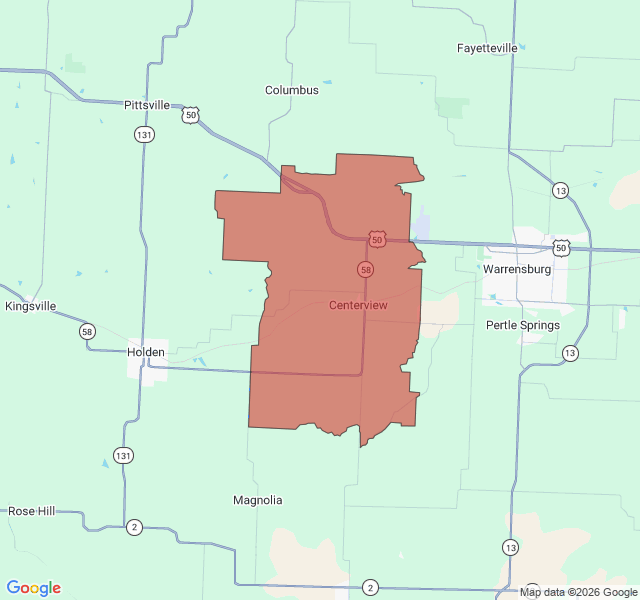 Map of septic coverage in Centerview, MO