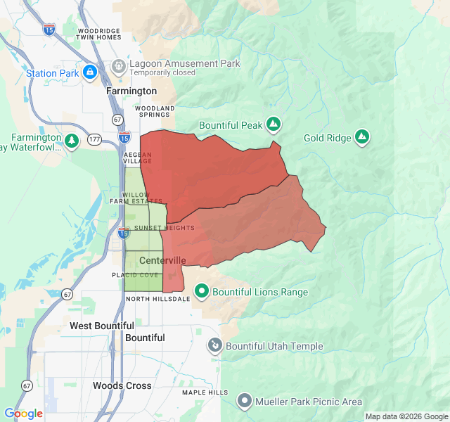 Map of septic coverage in Centerville, UT