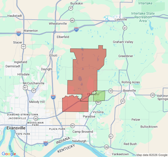 Map of septic coverage in Chandler, IN