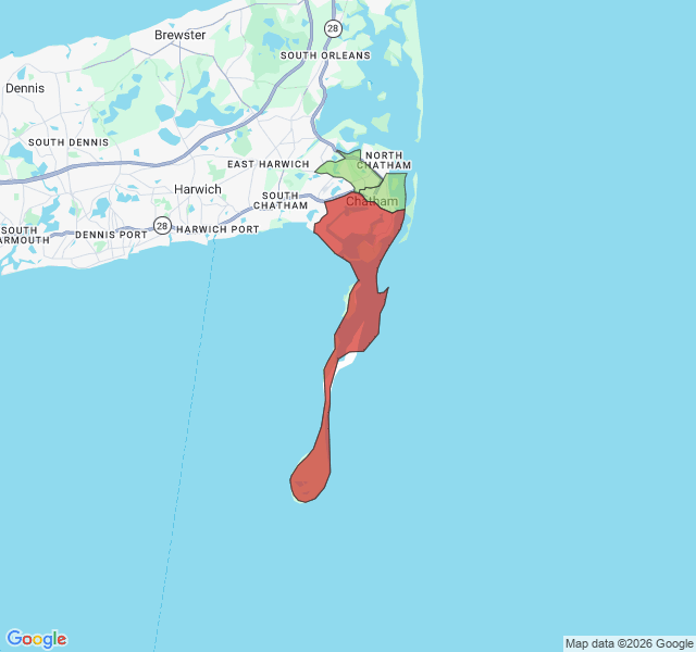 Map of septic coverage in Chatham, MA