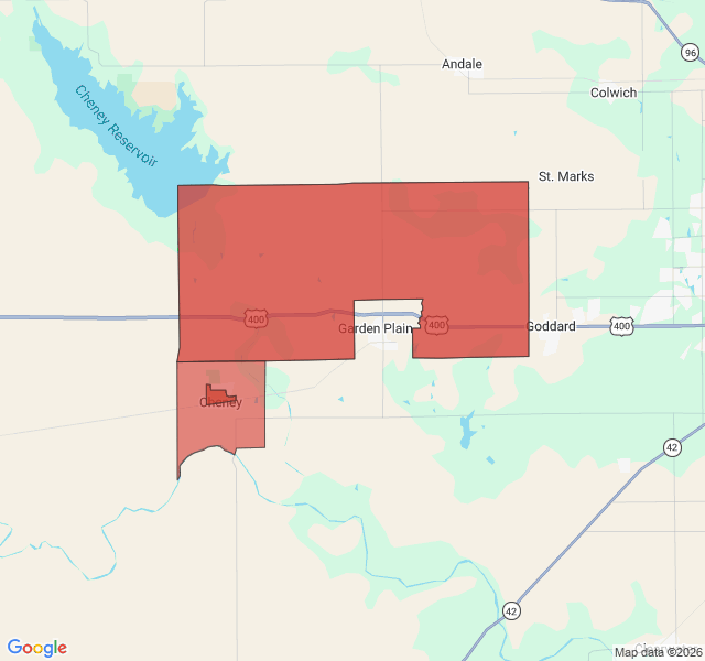 Map of septic coverage in Cheney, KS