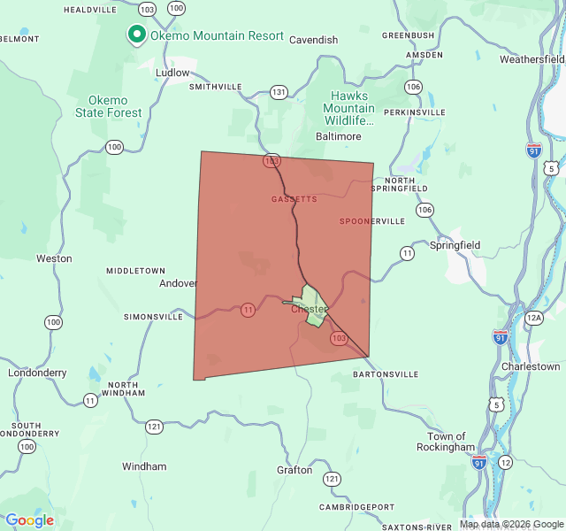 Map of septic coverage in Chester, VT