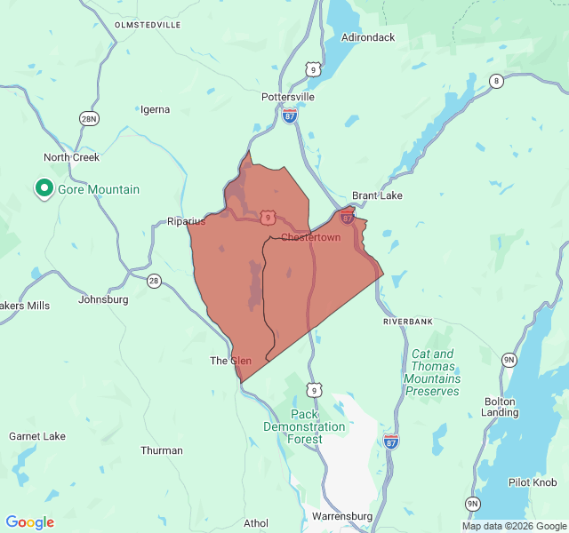 Map of septic coverage in Chestertown, NY