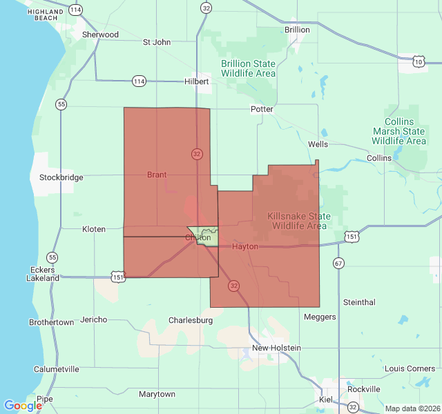 Map of septic coverage in Chilton, WI