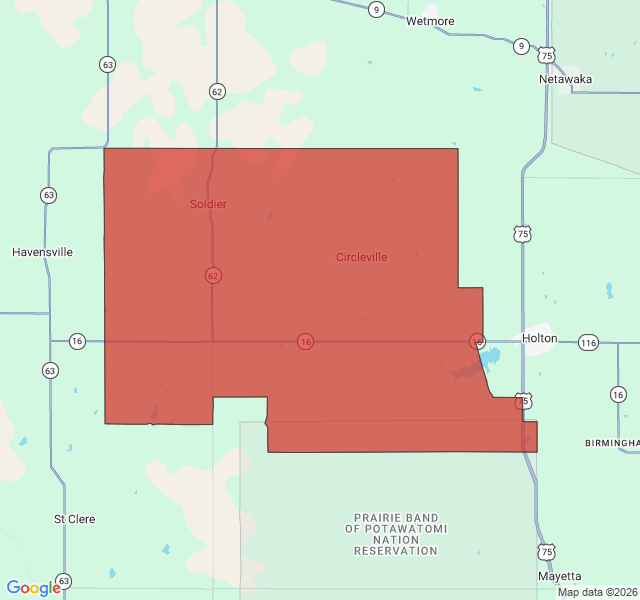 Map of septic coverage in Circleville, KS