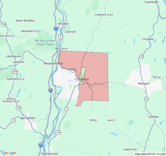 Map of septic coverage in Claremont, NH