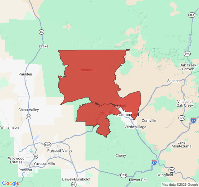 Map of septic coverage in Clarkdale, AZ