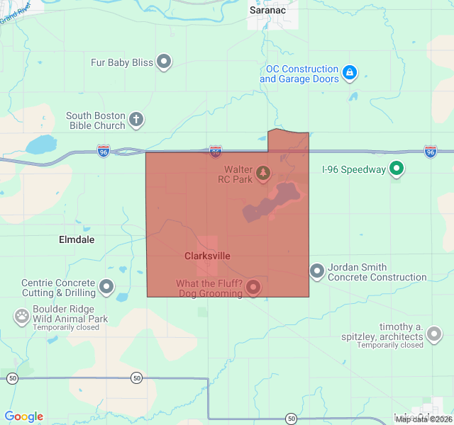 Map of septic coverage in Clarksville, MI