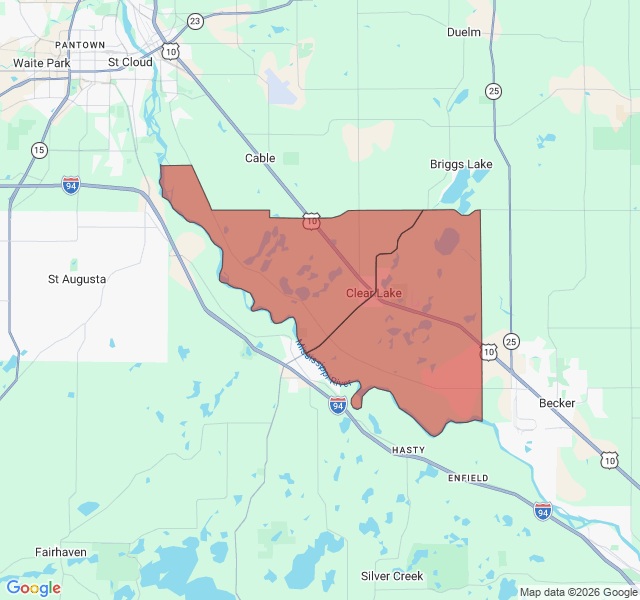 Map of septic coverage in Clear Lake, MN