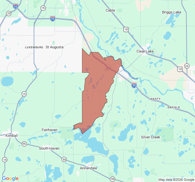 Map of septic coverage in Clearwater, MN