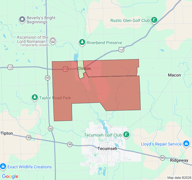 Map of septic coverage in Clinton, MI
