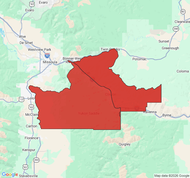 Map of septic coverage in Clinton, MT