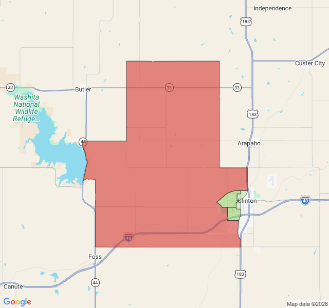 Map of septic coverage in Clinton, OK