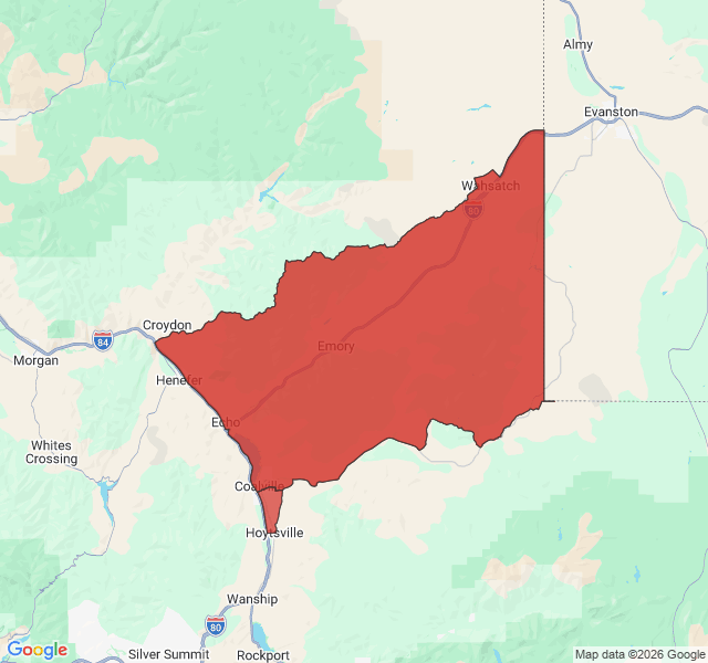 Map of septic coverage in Coalville, UT