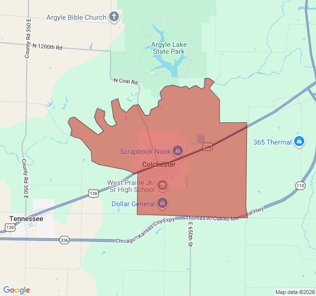 Map of septic coverage in Colchester, IL