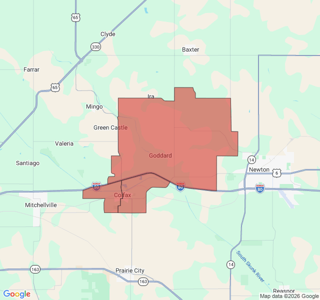 Map of septic coverage in Colfax, IA