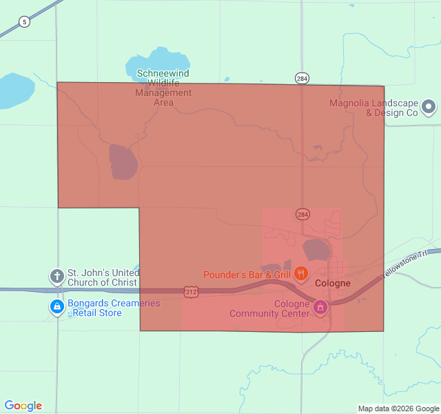 Map of septic coverage in Cologne, MN