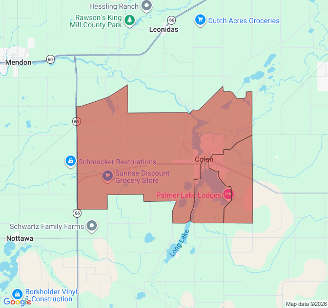 Map of septic coverage in Colon, MI